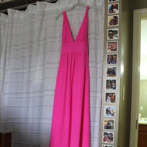 Yumi Kim bright pink gown